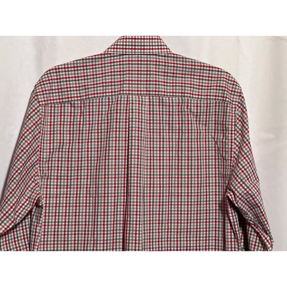 Arizona Cardinals Cutter & Buck Mens Long Sleeve Button-Down Plaid Shirt Red/Whi - Picture 4 of 10